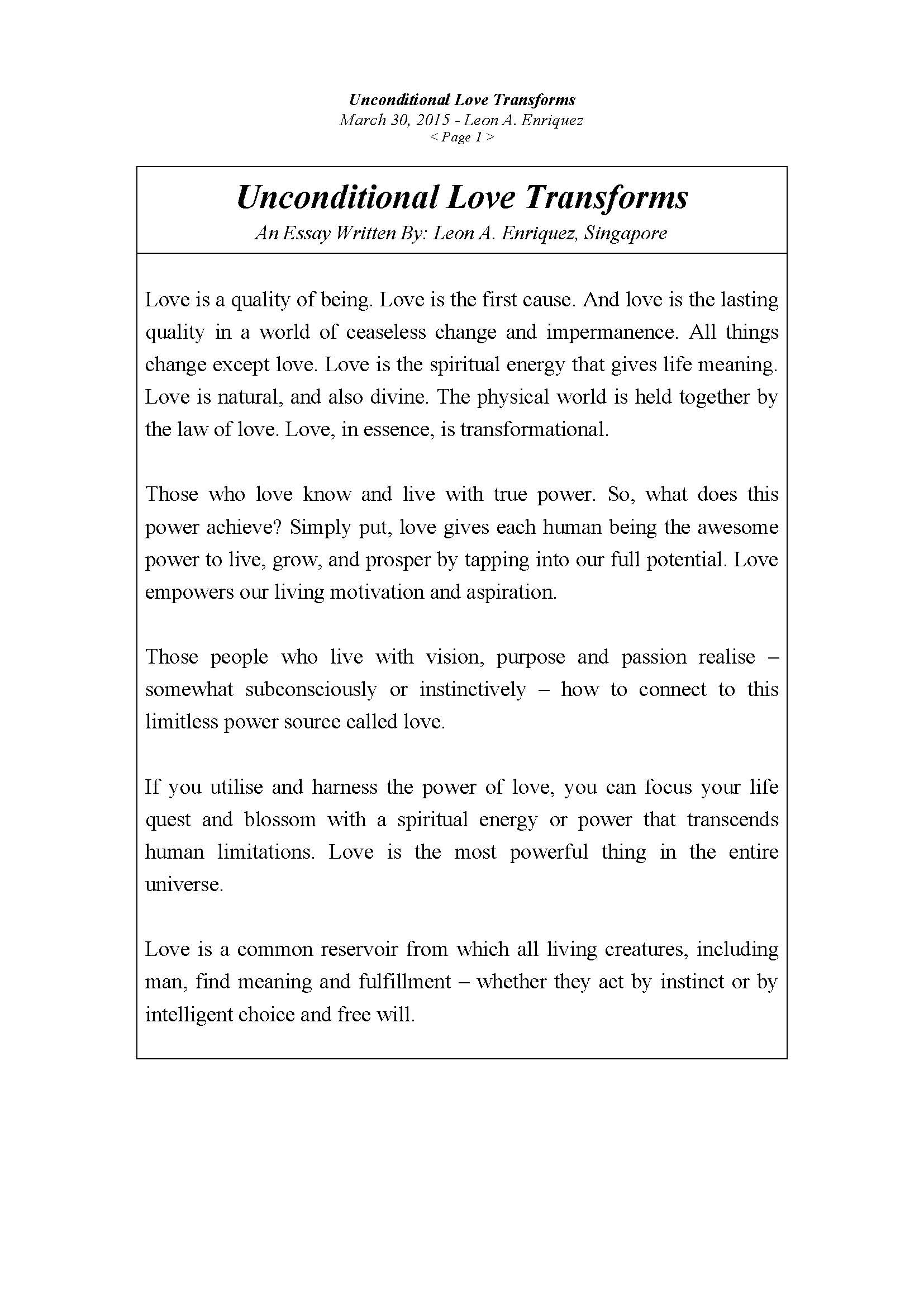 Definition of Love Essay Example | Topics and Well Written Essays - words