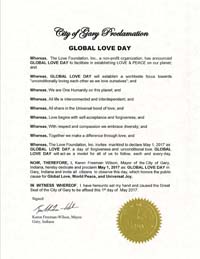 Global Love Day Proclamation Gary, Indiana