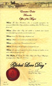 Global Love Day 2019 Proclamation Albuquerque, New Mexico Mayor Timothy Keller