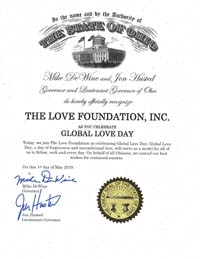 Ohio Governor Mike DeWine proclaims Global Love Day 2019