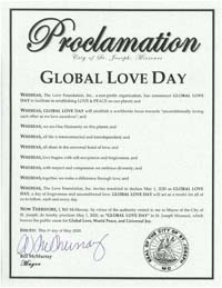 St. Joseph, Missouri Mayor Bill McMurray Proclaims Global Love Day 2020