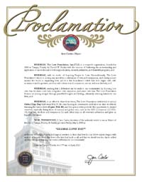 Tampa, Florida Mayor Jane Castor Proclaims Global Love Day 2020