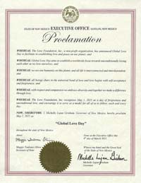 New Mexico Governor Michelle Grisham Proclaims Global Love Day 2021