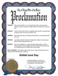 Irving, Texas Mayor Richard Stopfer Proclaims Global Love Day 2023