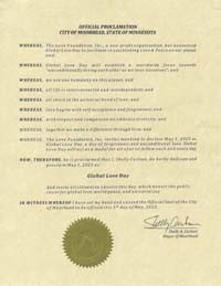 Moorhead, Minnesota Mayor Shelly Carlson Proclaims Global Love Day 2023