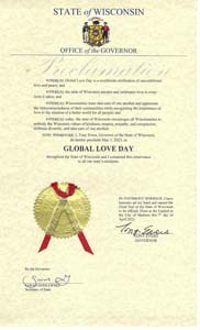 Wisconsin Governor Tony Evers Proclaims Global Love Day 2023